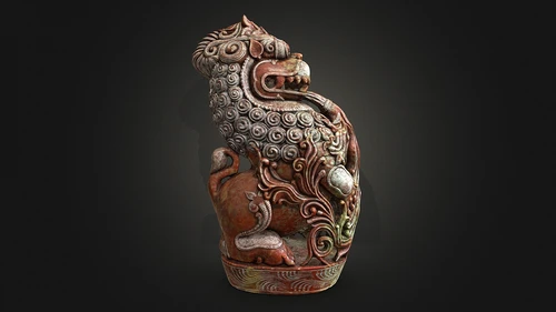 现代龙雕塑摆件3D模型