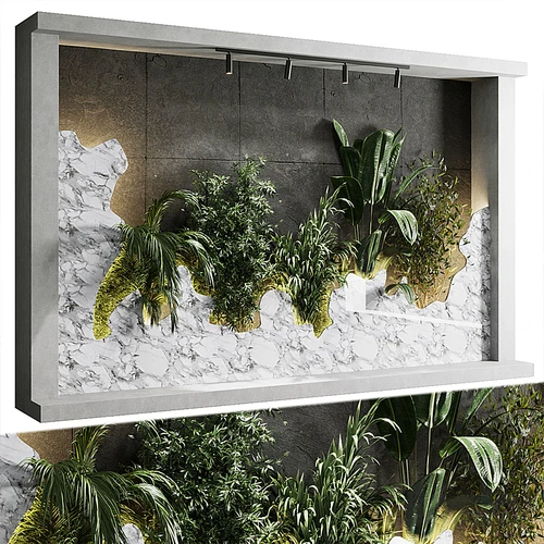 现代植物背景墙