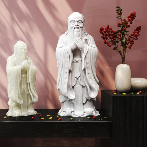 中式孔子石膏雕塑