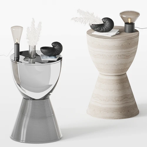 现代透明亚克力边几角几3D模型