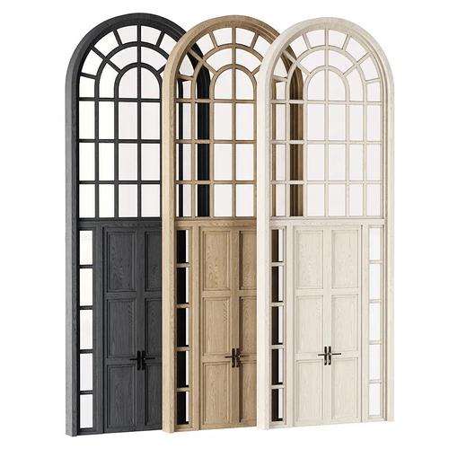 Window door 现代N型木门窗组合