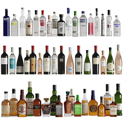 现代酒瓶洋酒红酒香槟酒水