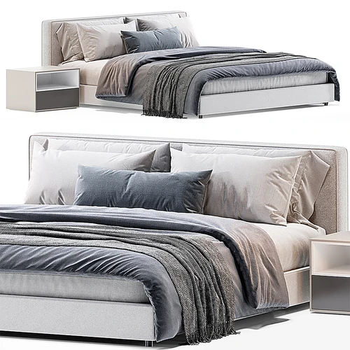 West Elm 现代双人床