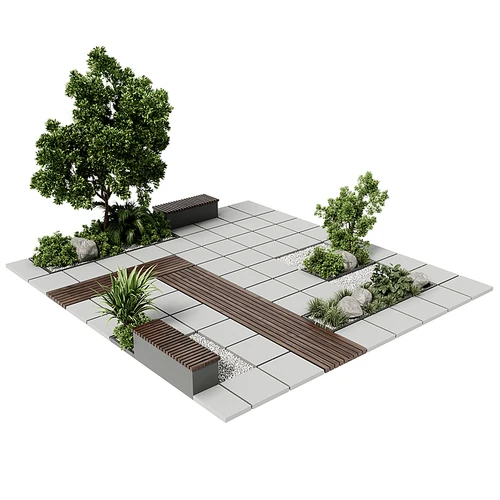 现代户外住宅景观小品