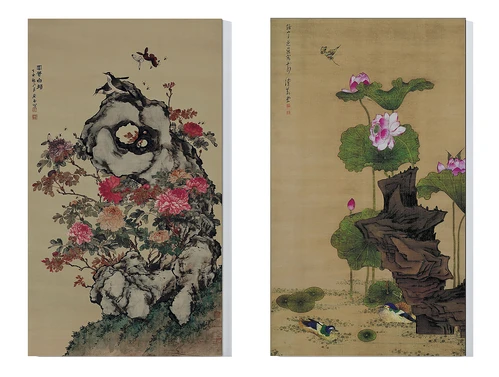 新中式传统花鸟装饰画组合3D模型