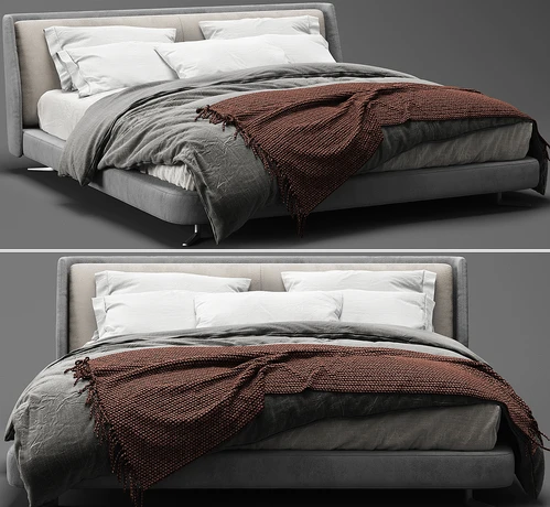 Minotti Spencer 现代布艺双人床