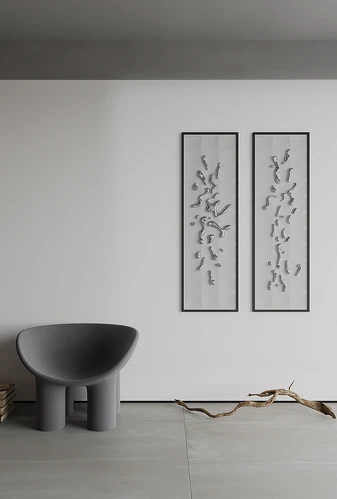 现代北欧新中式极简金属挂件立体几何装饰画