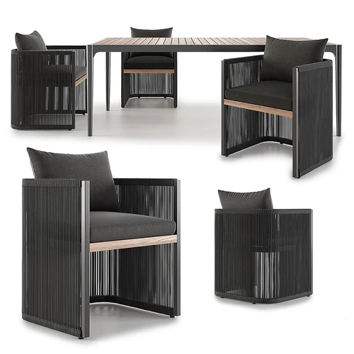 Flexform 现代餐桌椅组合