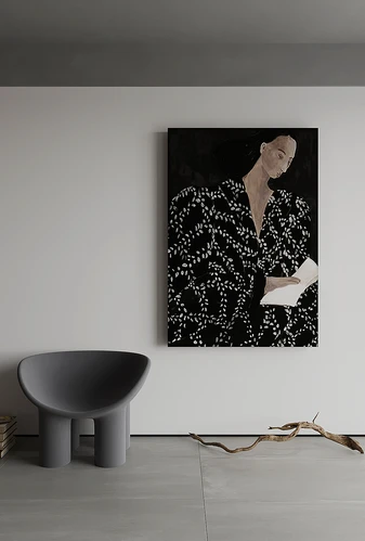 现代诧寂风轻奢黑白人物装饰画