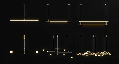 现代金属吊灯3d模型