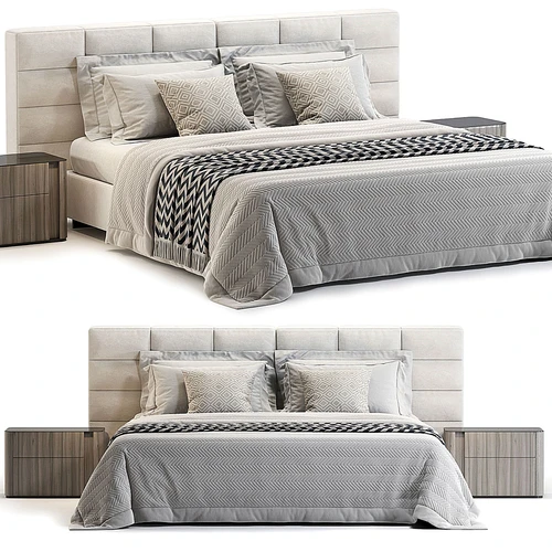 Minotti 现代布艺双人床