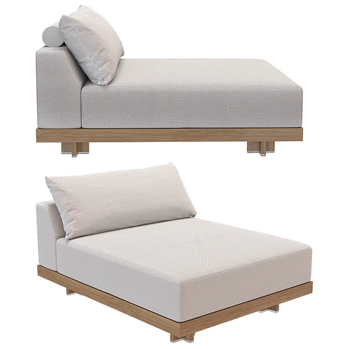 Lounge sofa module新中式半躺沙发