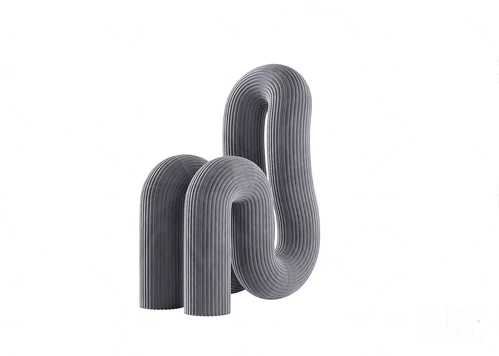 现代绒布异形单椅3d模型