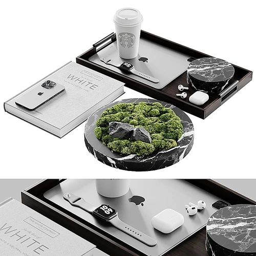 现代手机书籍苔藓绿植摆件