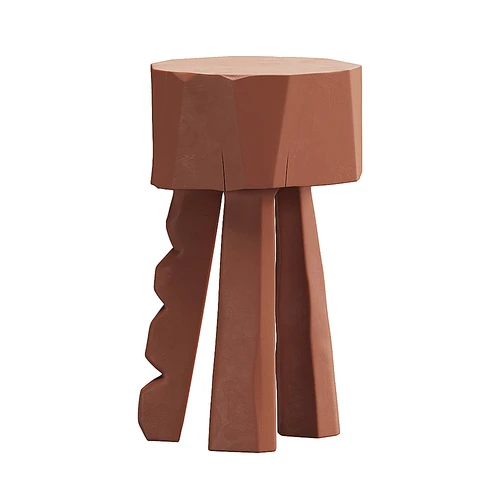 Earth stool 现代橙红凳