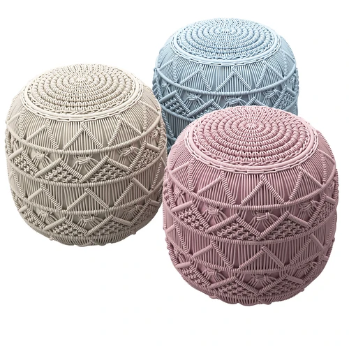 Knit Pouf 手工绳编凳