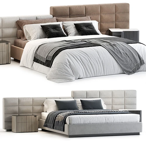Minotti 现代布艺双人床