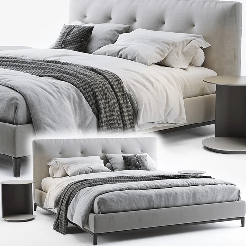 Minotti 现代布艺双人床