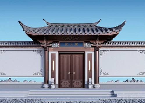中式古建大门门头