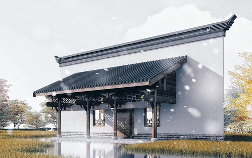 中式古建大门门头