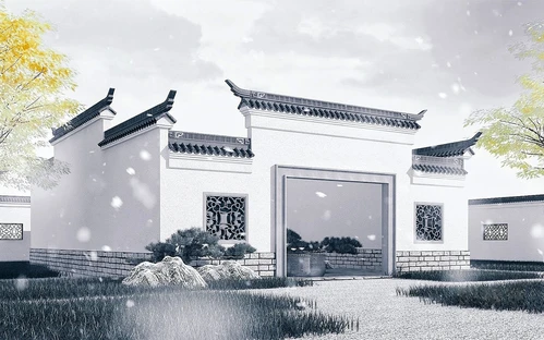 中式徽派古建门头
