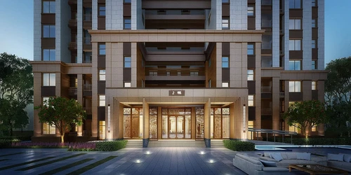 中式古建庭院大门门头