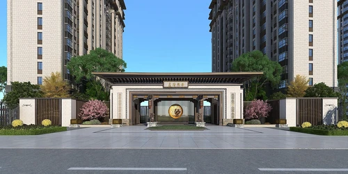 新中式小区大门入口