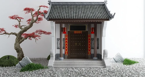 新中式古建院门门头