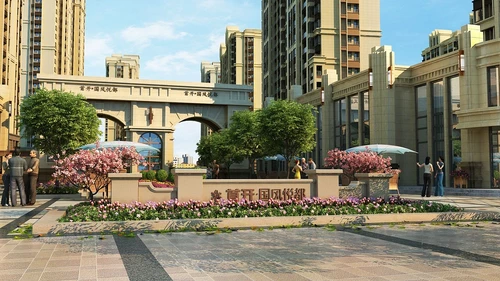 简欧住宅小区大门入口