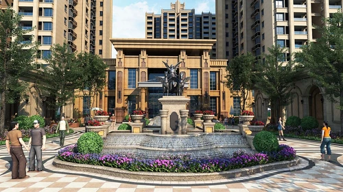 欧式住宅小区入口门面门头