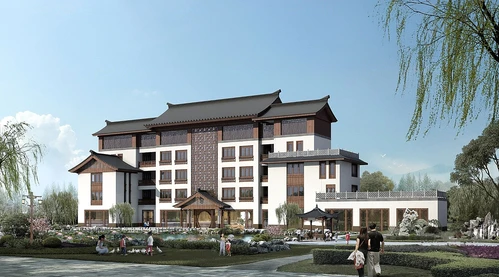 中式售楼部会所建筑外观
