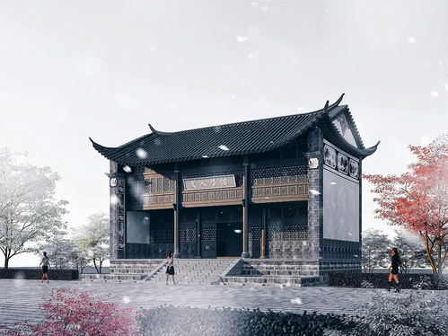 中式寺庙建筑外观