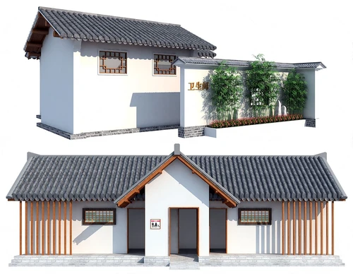 新中式公共卫生间建筑外观