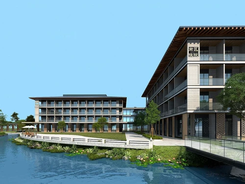 新中式医院住院部建筑外观