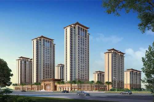 新中式高层住宅建筑外观