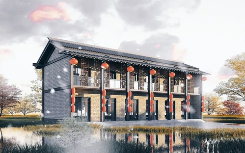 新中式民宿酒店外观
