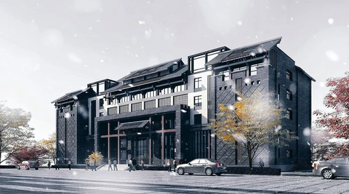 新中式酒店建筑外观