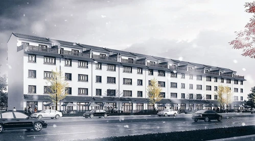 新中式联排商住楼外观