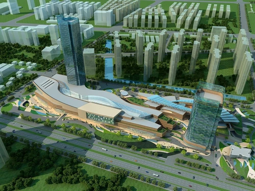 现代异形办公楼建筑外观