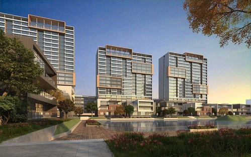 现代多层住宅楼建筑外观