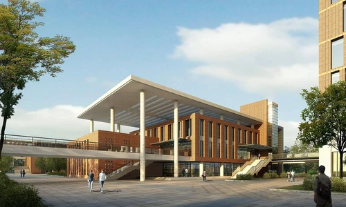 现代学校食堂建筑外观
