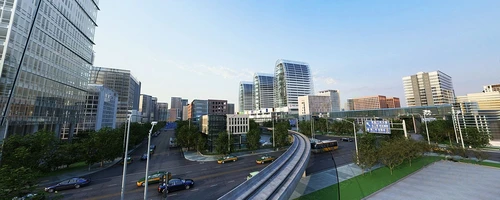 现代城市公路办公楼外观