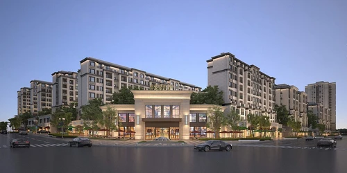 现代商业住宅小区建筑外观