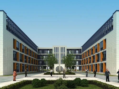 现代学校教学楼建筑外观