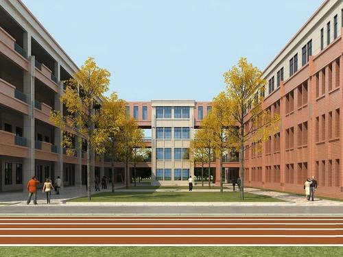 现代学校教学楼建筑外观