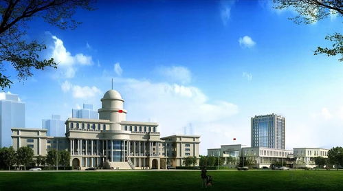简欧办公楼建筑外观