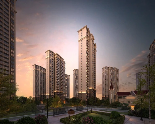 简欧高层住宅小区建筑外观