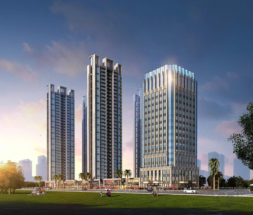 简欧住宅小区建筑外观