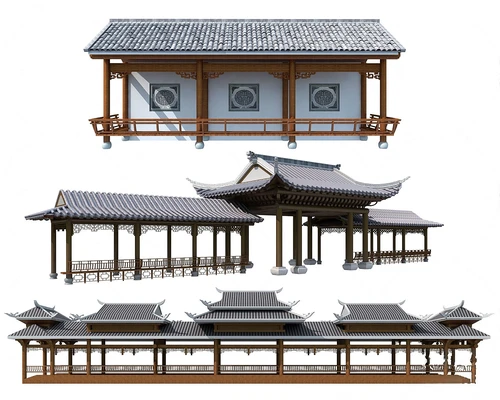 中式古建长廊连廊