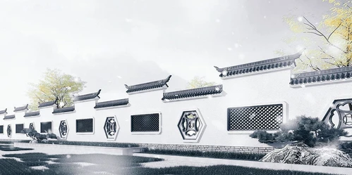 中式古建徽派围墙